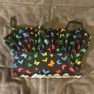 Zumiez Rainbow Butterfly Tank Top Size Small